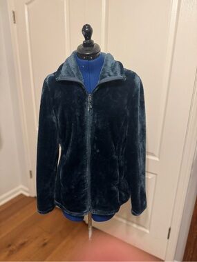 Plush Full-Zip Women's Jacket in Deep Teal